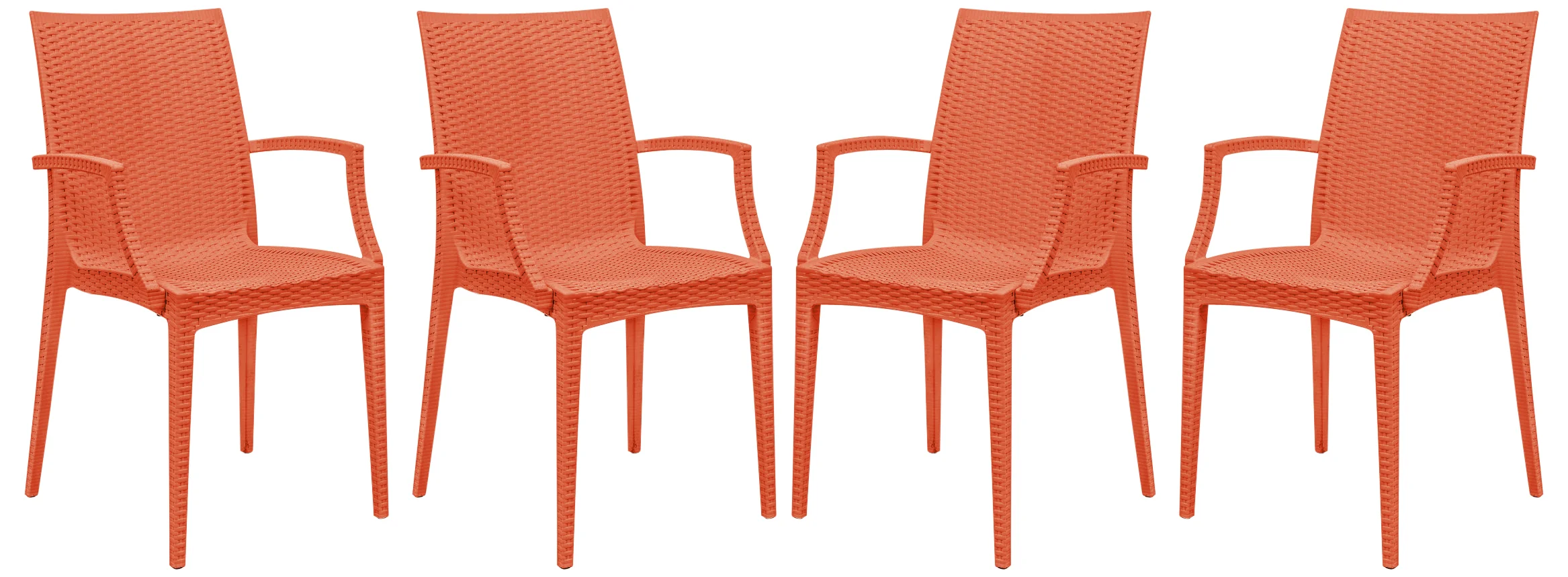 Weave Mace Indoor/Outdoor Chair (With Arms), Set of 4